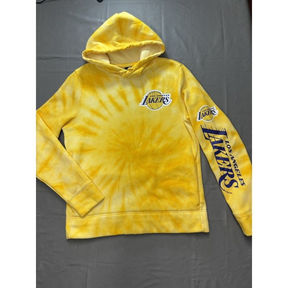 Los Angeles Lakers Yellow Tie-Dye Hollister Brand Pullover Hoodie Men's Medium